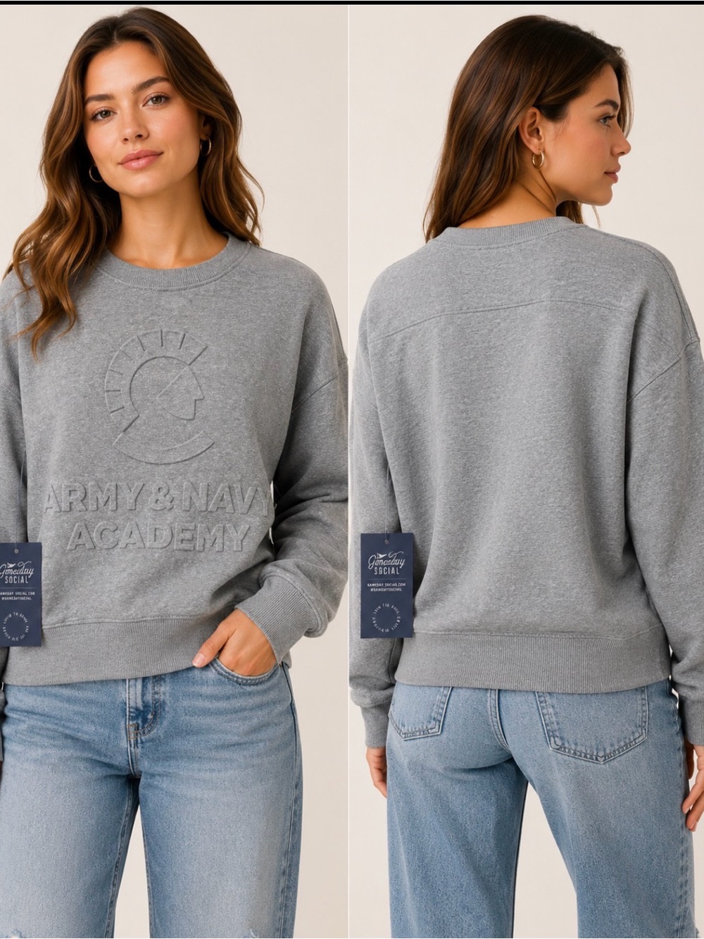 NWT Gameday Social Army & Navy Academy Gray Sweatshirt Size M